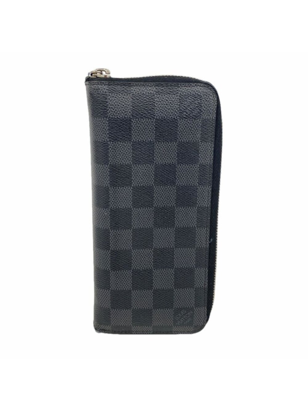 Louis Vuitton Wallet Damier Graphite Zippy Vertical Black Gray Vintage